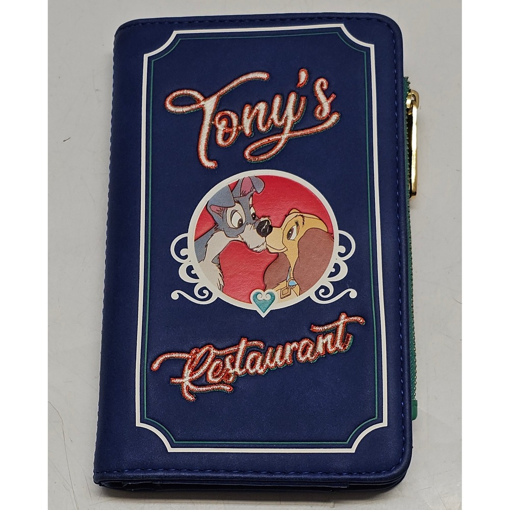Disney Loungefly Lady and the Tramp Tonys Restaurant Wallet Blue Bifold